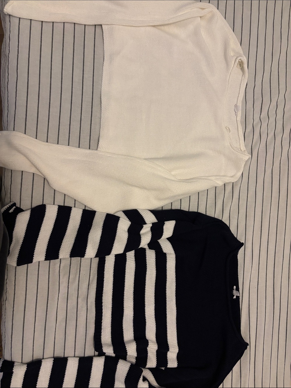 Garage Striped & White Crew Neck Sweater Size XS